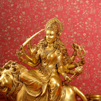 Brass Goddess Durga Statue (40 Inch)