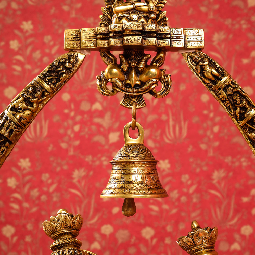 Brass Superfine Radha Krishna Statue With Elephant Tusk Stand (46 Inch)