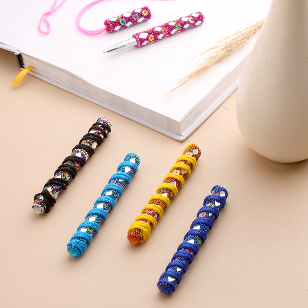 Mirror Work Ball Point Pen Set Of Five