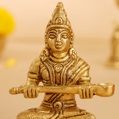 Brass Annapurna Devi Statue (4 Inch)