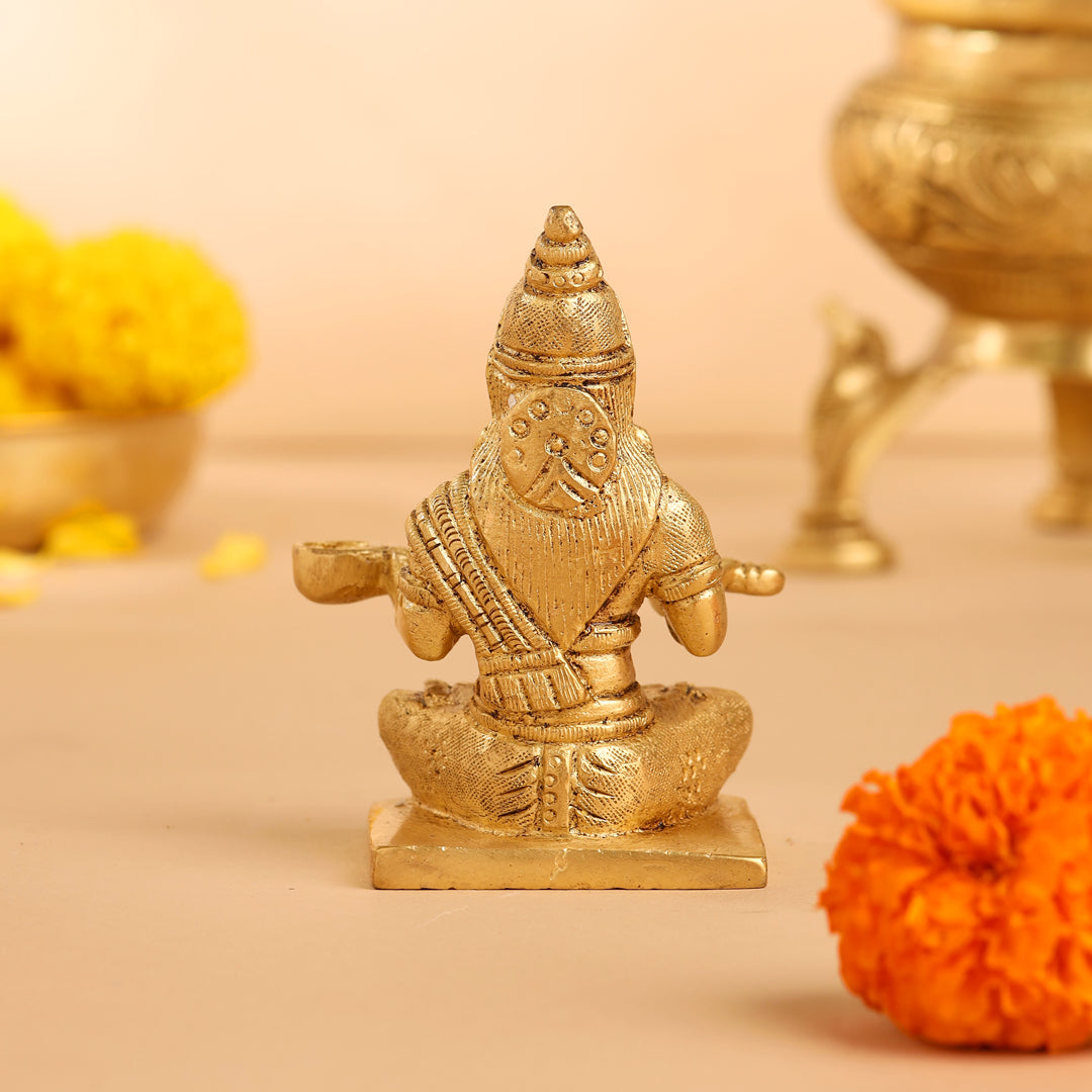 Brass Annapurna Devi Statue (4 Inch)