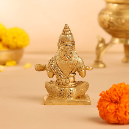 Brass Annapurna Devi Statue (4 Inch)