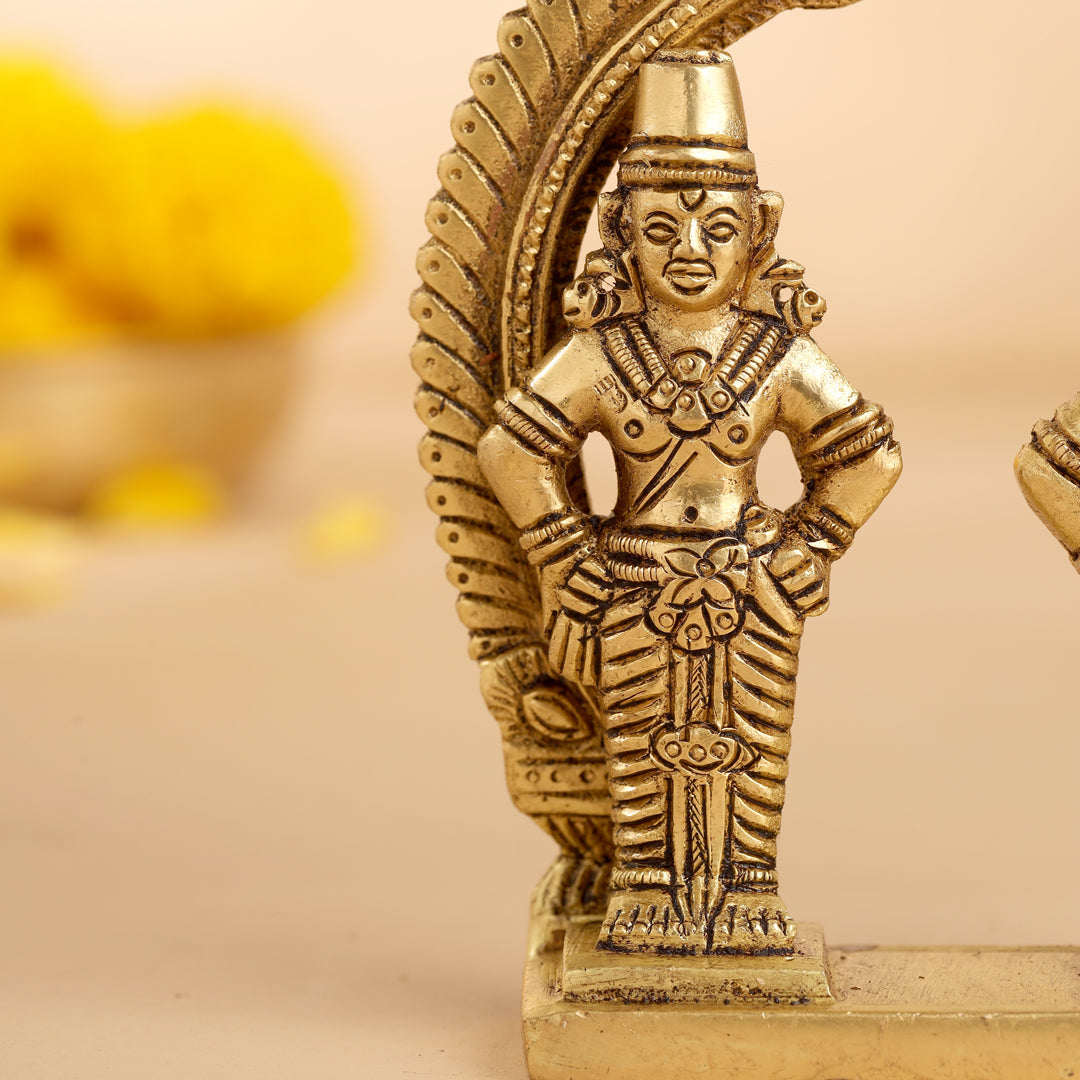 Brass Vitthal Rukmini Statue (4.5 Inch)
