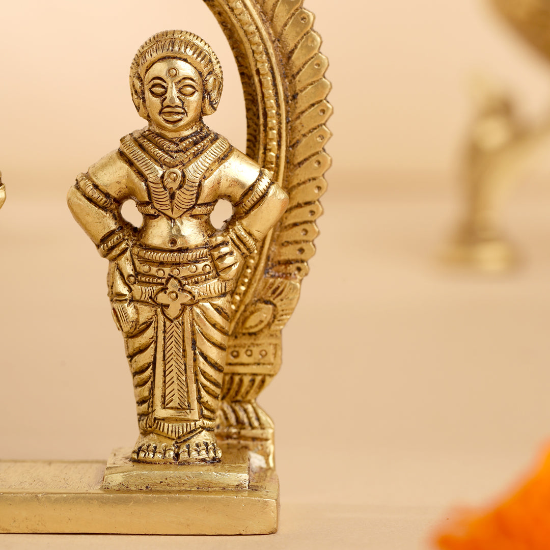 Brass Vitthal Rukmini Statue (4.5 Inch)