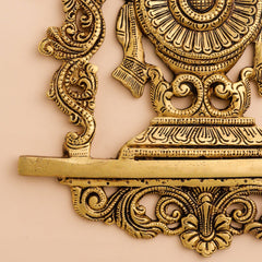 Brass Shankh Chakra Namah Wall Hanging Set (12.5 Inch)