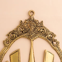 Brass Shankh Chakra Namah Wall Hanging Set (12.5 Inch)