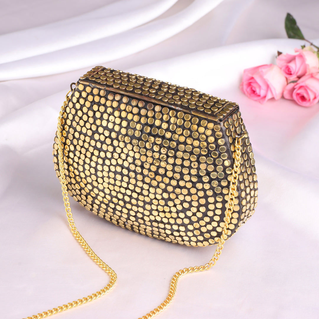 Mosaic Design Metal Sling Bag/Clutch (5 Inch)