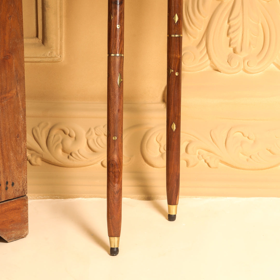 Brass Wooden Walking Stick (37 Inch)