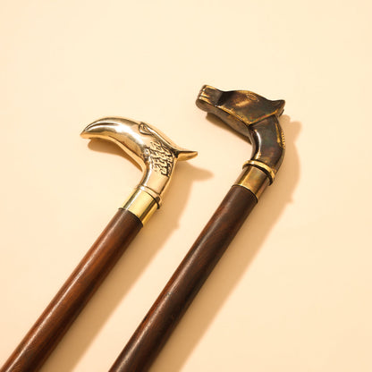 Brass Vintage Wooden Shoe Horn (20 Inch)