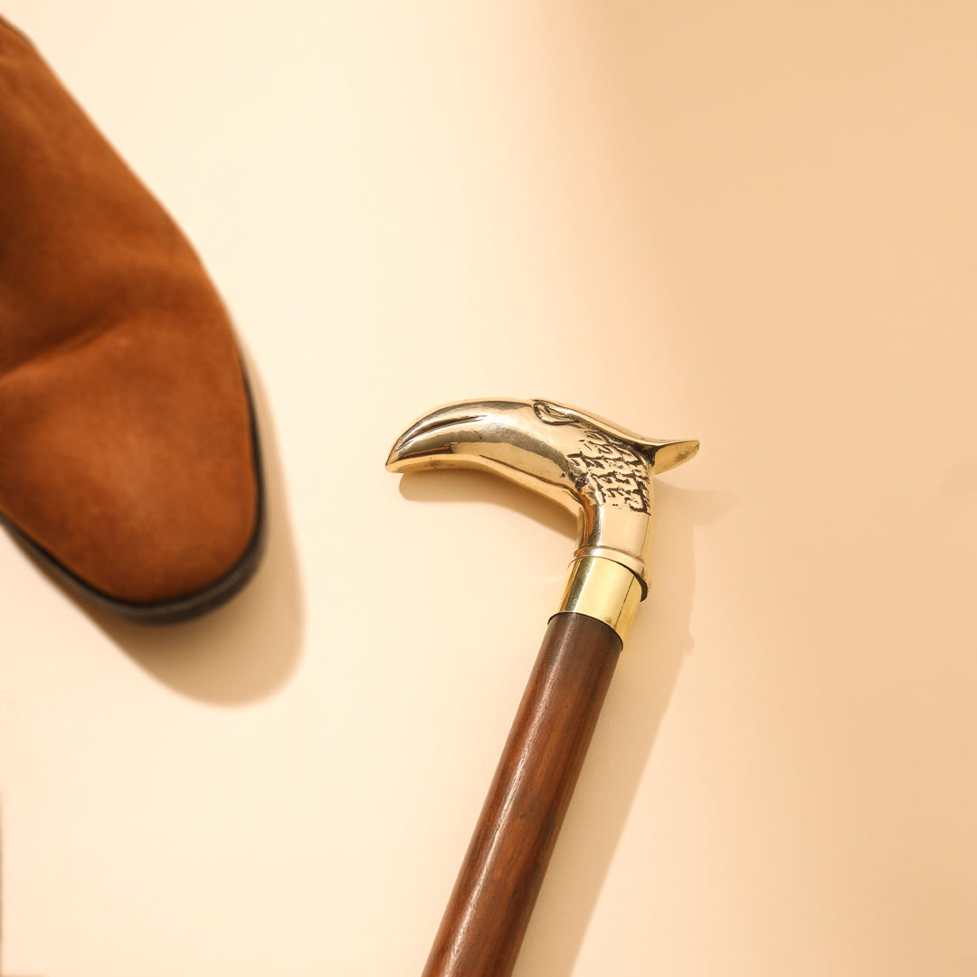 Brass Vintage Wooden Shoe Horn (20 Inch)