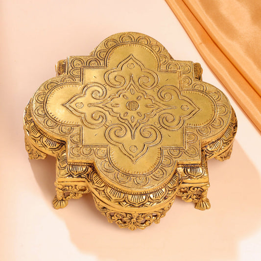 Brass Ethnic Chowki (4 Inch)