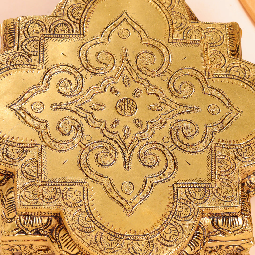 Brass Ethnic Chowki (4 Inch)