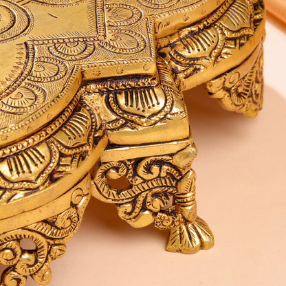 Brass Ethnic Chowki (4 Inch)