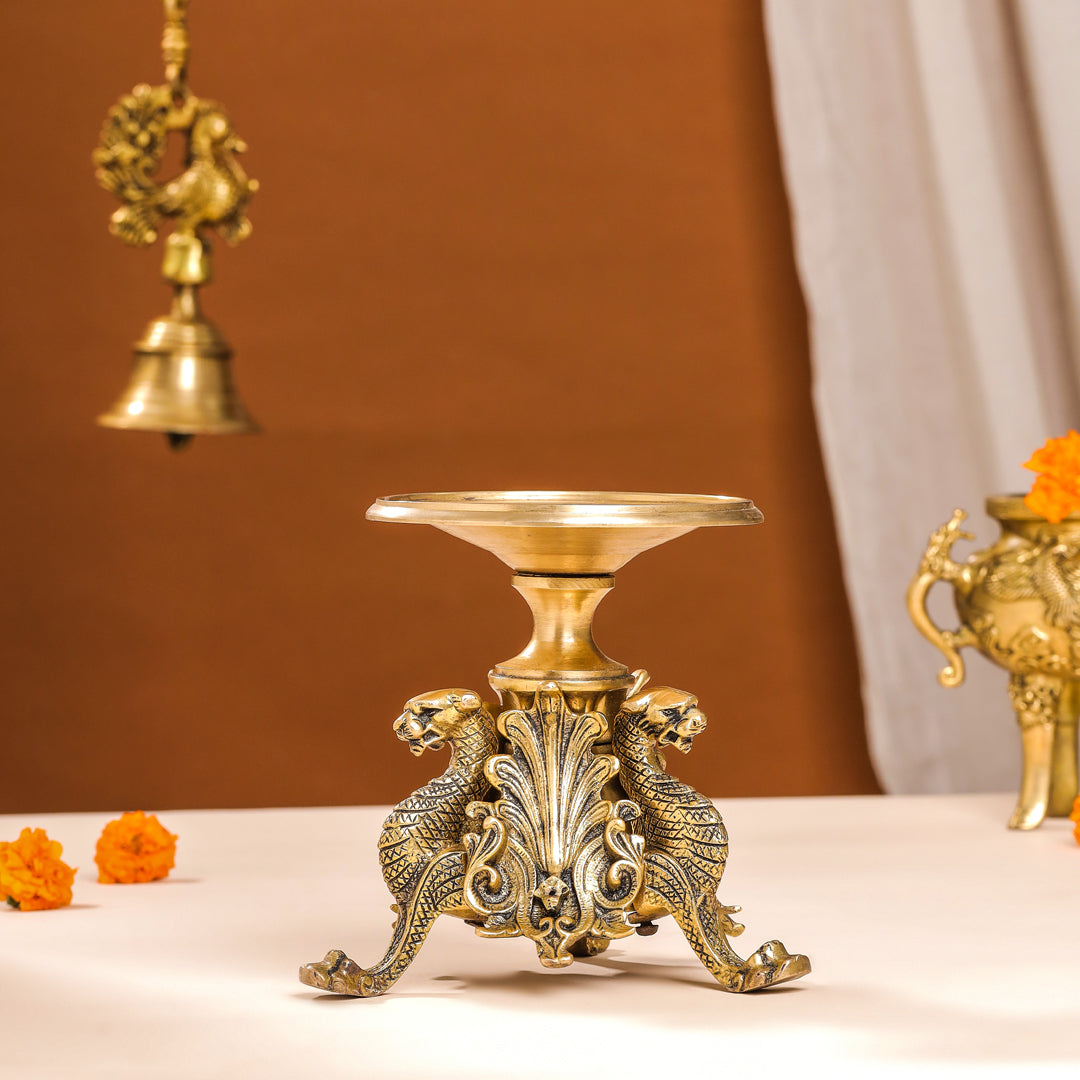 Brass Antique Candle Holder (7 Inch)