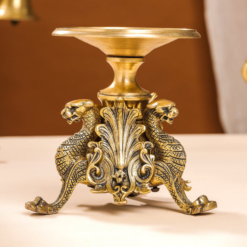 Brass Antique Candle Holder (7 Inch)