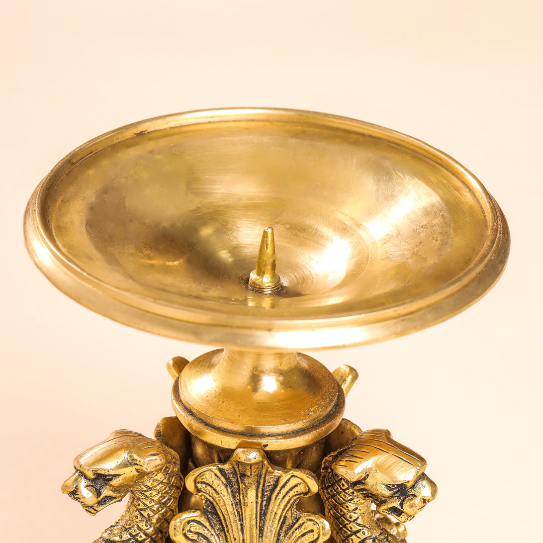 Brass Antique Candle Holder (7 Inch)