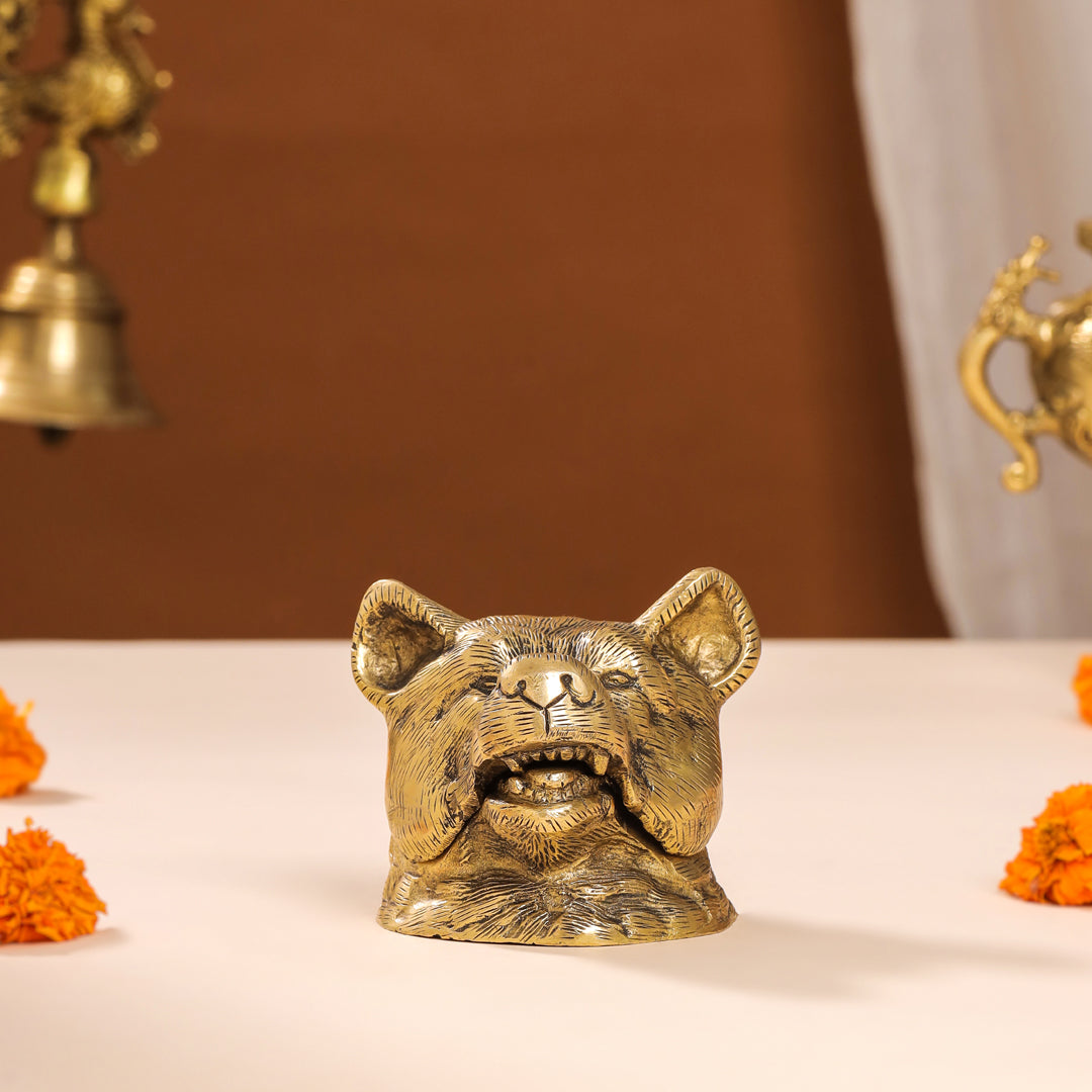 Brass Dog Inkwell/Ink Pot (3.5 Inch)