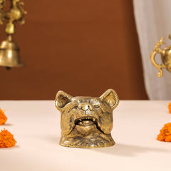 Brass Dog Inkwell/Ink Pot (3.5 Inch)
