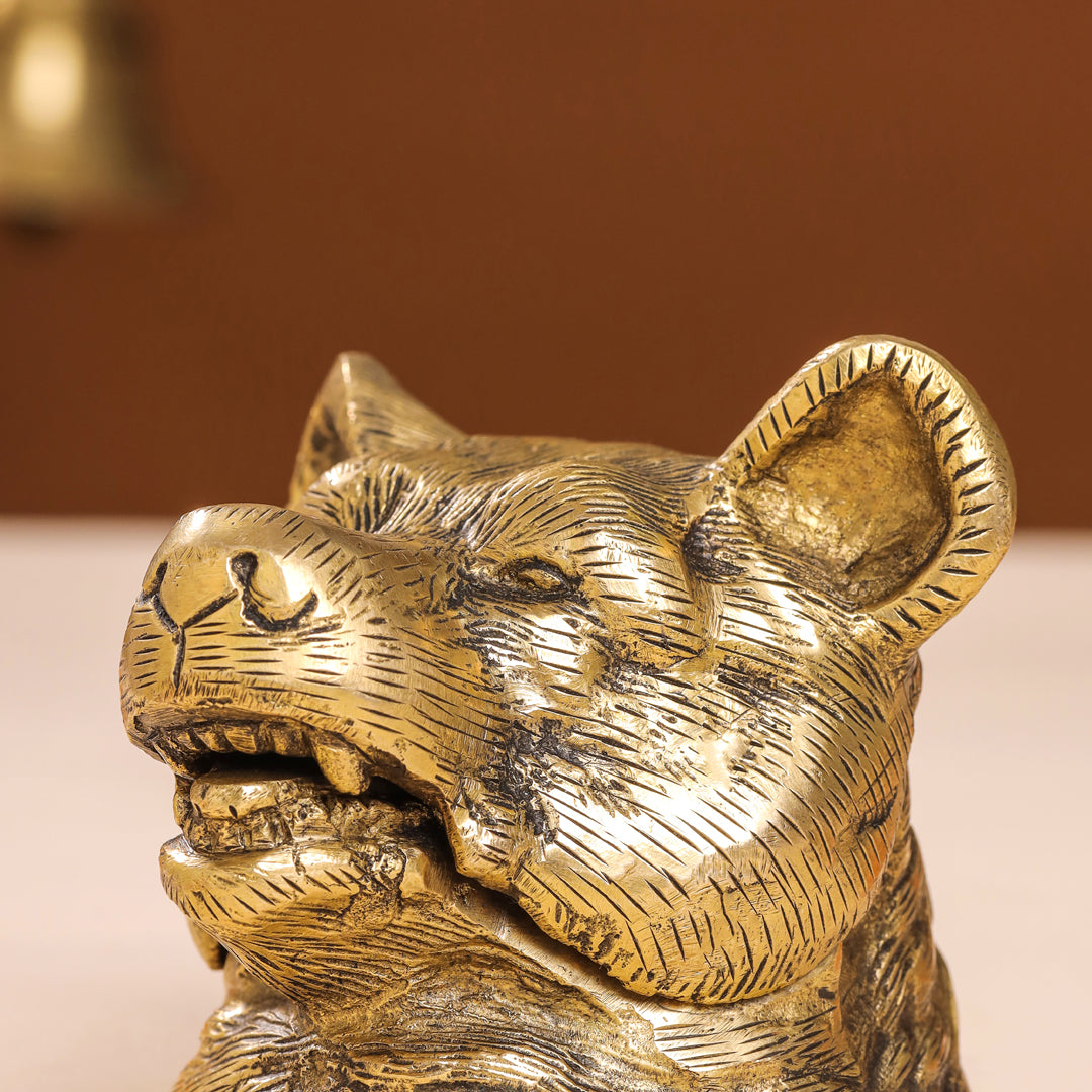 Brass Dog Inkwell/Ink Pot (3.5 Inch)