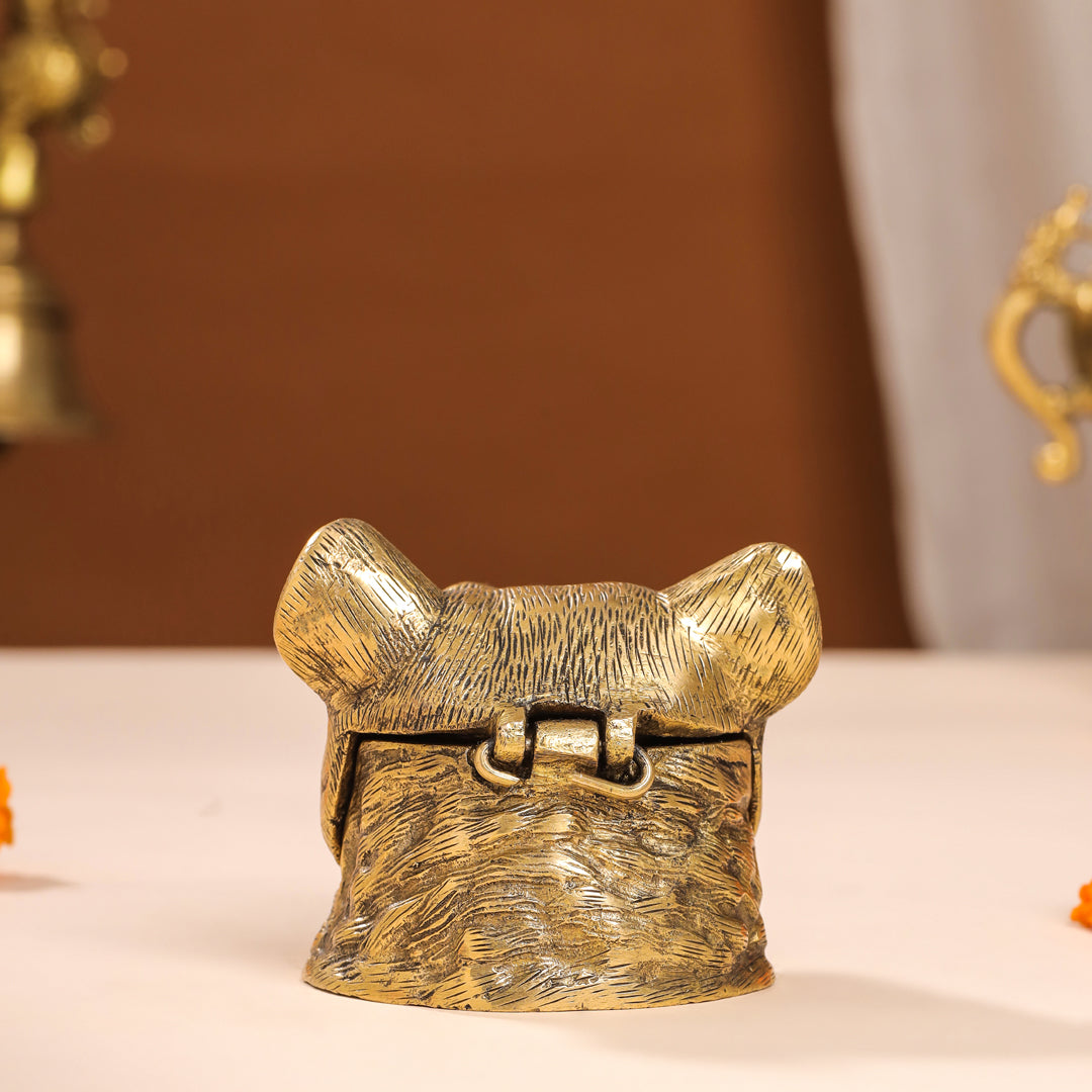 Brass Dog Inkwell/Ink Pot (3.5 Inch)