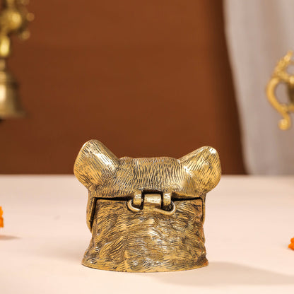 Brass Dog Inkwell/Ink Pot (3.5 Inch)