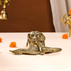 Brass Dog Inkwell/Ink Pot (4 Inch)