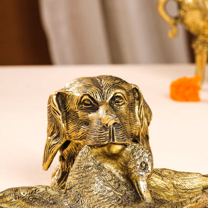 Brass Dog Inkwell/Ink Pot (4 Inch)