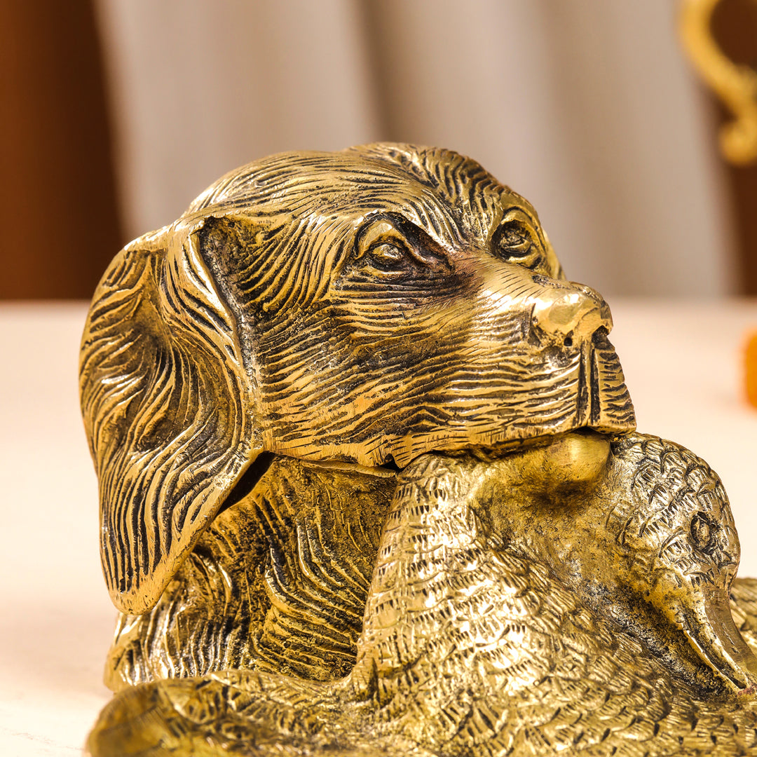 Brass Dog Inkwell/Ink Pot (4 Inch)