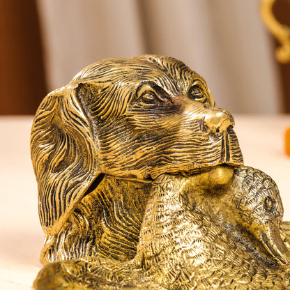 Brass Dog Inkwell/Ink Pot (4 Inch)