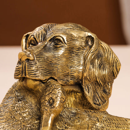 Brass Dog Inkwell/Ink Pot (4 Inch)