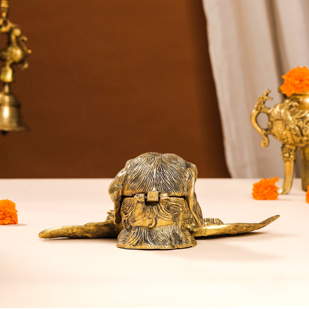 Brass Dog Inkwell/Ink Pot (4 Inch)