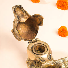 Brass Dog Inkwell/Ink Pot (4 Inch)