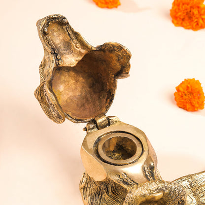 Brass Dog Inkwell/Ink Pot (4 Inch)