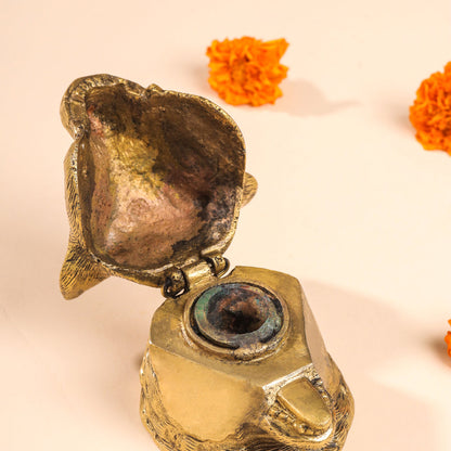 Brass Dog Inkwell/Ink Pot (3.5 Inch)