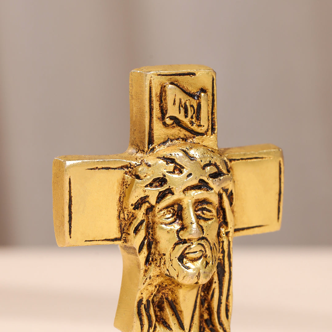 Brass Jesus Cross