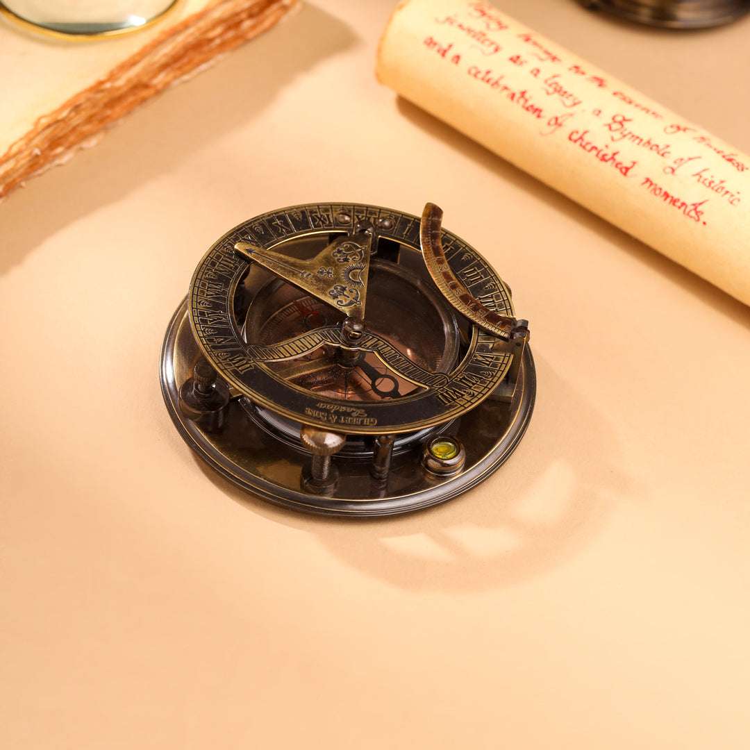 Brass Gilbert Sundial Compass (3.7 Inch)