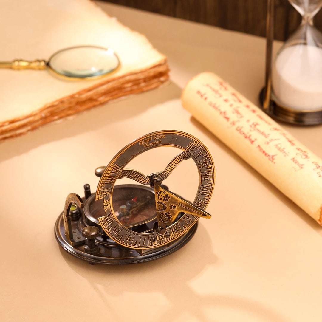 Brass Gilbert Sundial Compass (3.7 Inch)