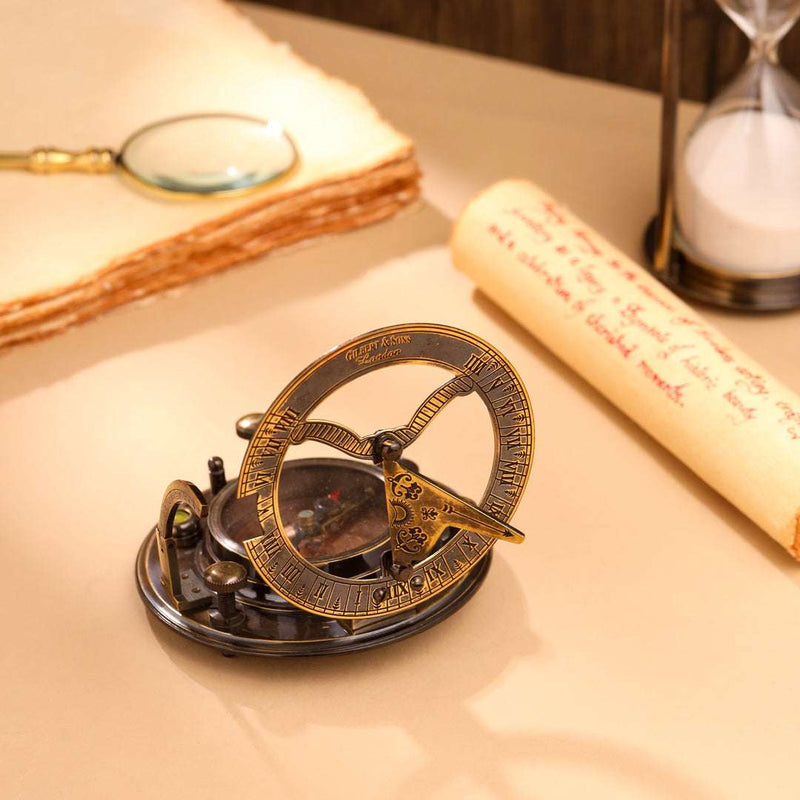 Brass Gilbert Sundial Compass (3.7 Inch)