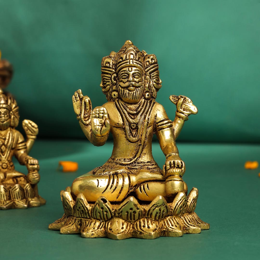 Brass Lord Brahma Statue