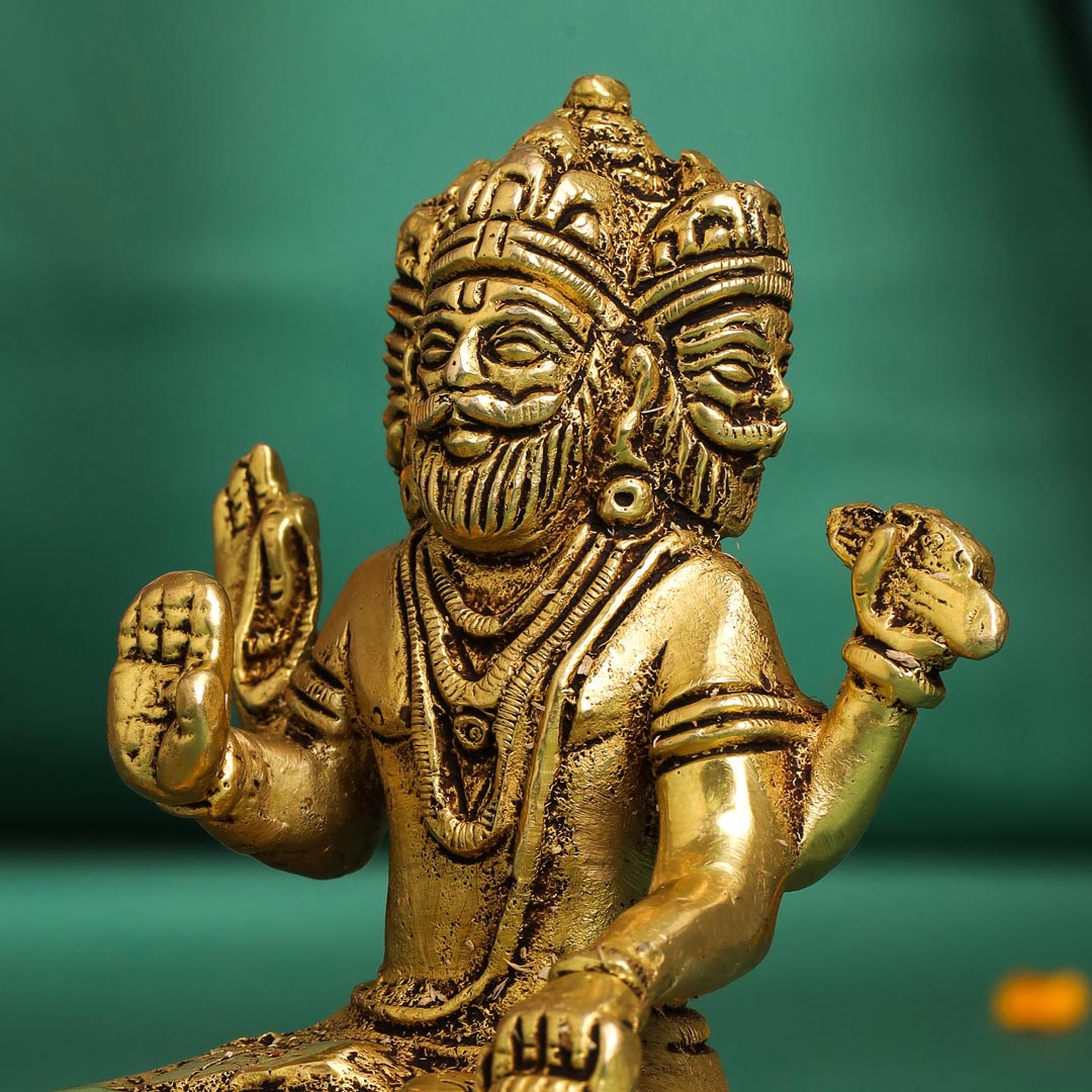 Brass Lord Brahma Statue