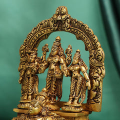Brass Lord Balaji With Sri Devi And Bhudevi With Garud Idol (6.5 Inch)