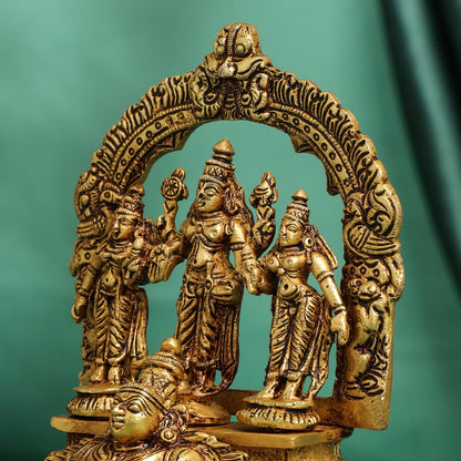 Brass Lord Balaji With Sri Devi And Bhudevi With Garud Idol (6.5 Inch)