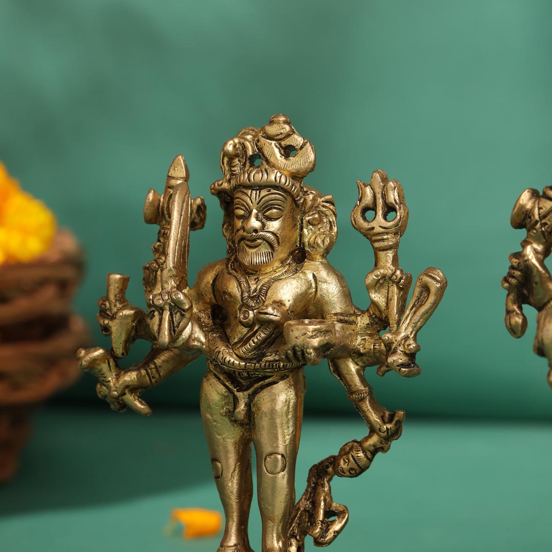 Brass Kal Bhairav Idol
