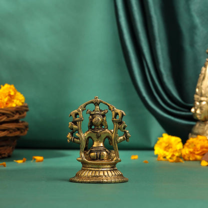 Brass Goddess Gaja Lakshmi Idol (3.5 Inch)