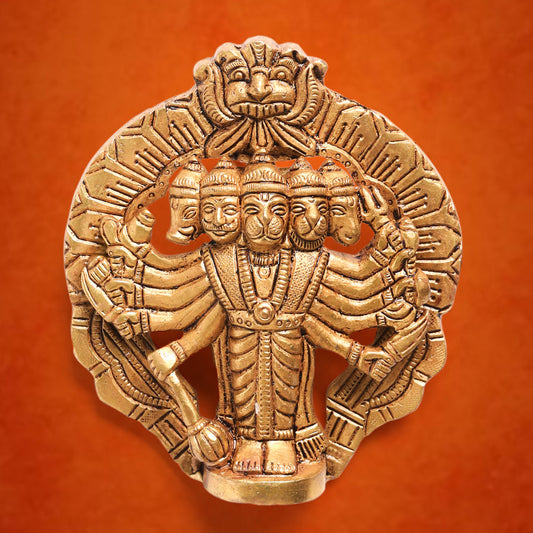 Brass Panchmukhi Hanuman Wall Hanging (4 Inch)