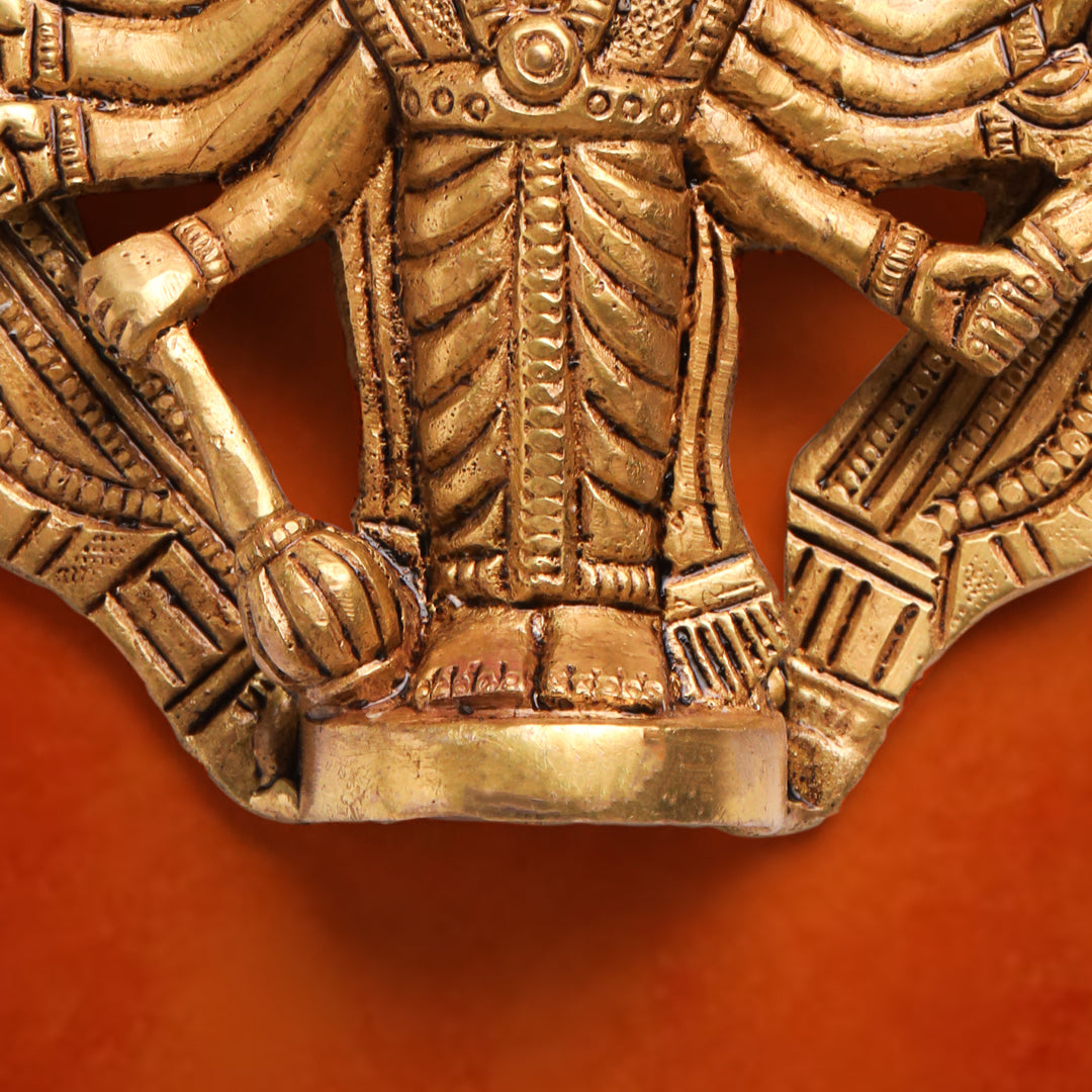 Brass Panchmukhi Hanuman Wall Hanging (4 Inch)