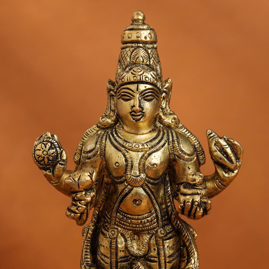 Brass Lord Dhanvantari Idol (6.5 Inch)