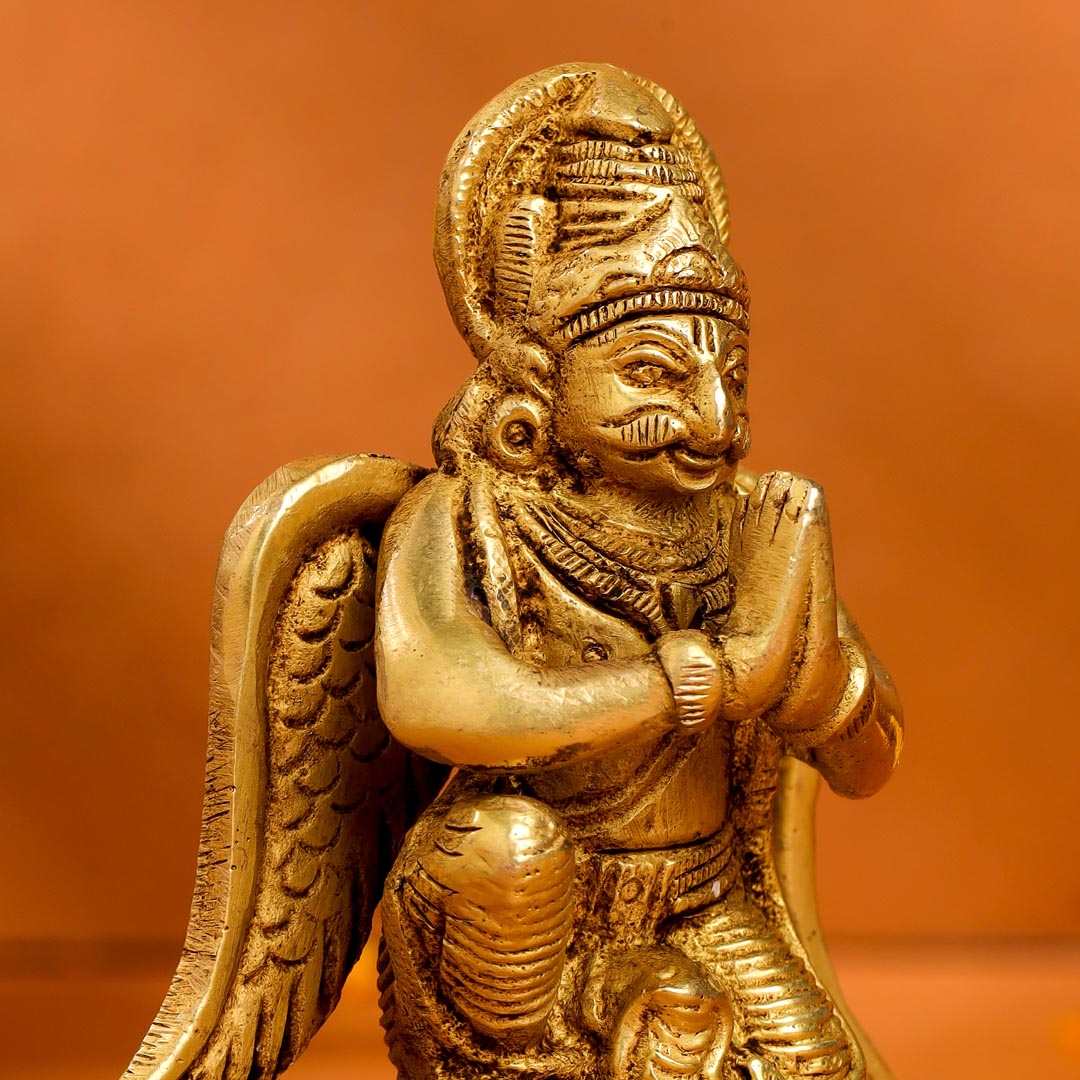 Brass Sitting Garuda Idol (3.5 Inch)