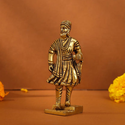 Brass Superfine Chatrapati Shivaji Maharaj Idol (4.2 Inch)
