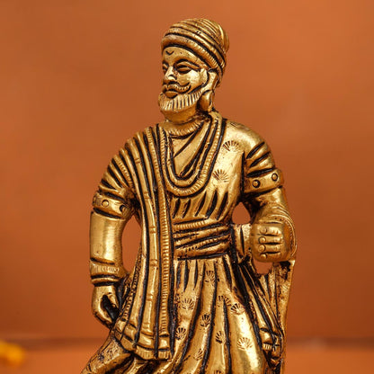 Brass Superfine Chatrapati Shivaji Maharaj Idol (4.2 Inch)